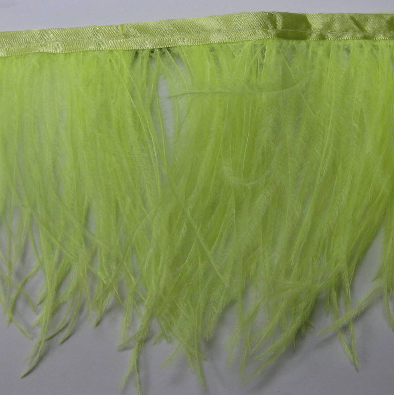 OSTRICH FRINGE LIGHT GREEN